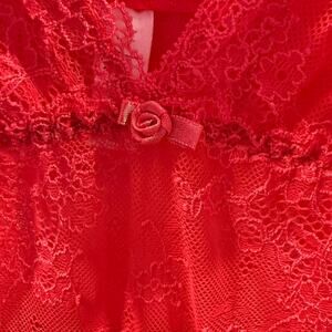 Red lace babydoll top